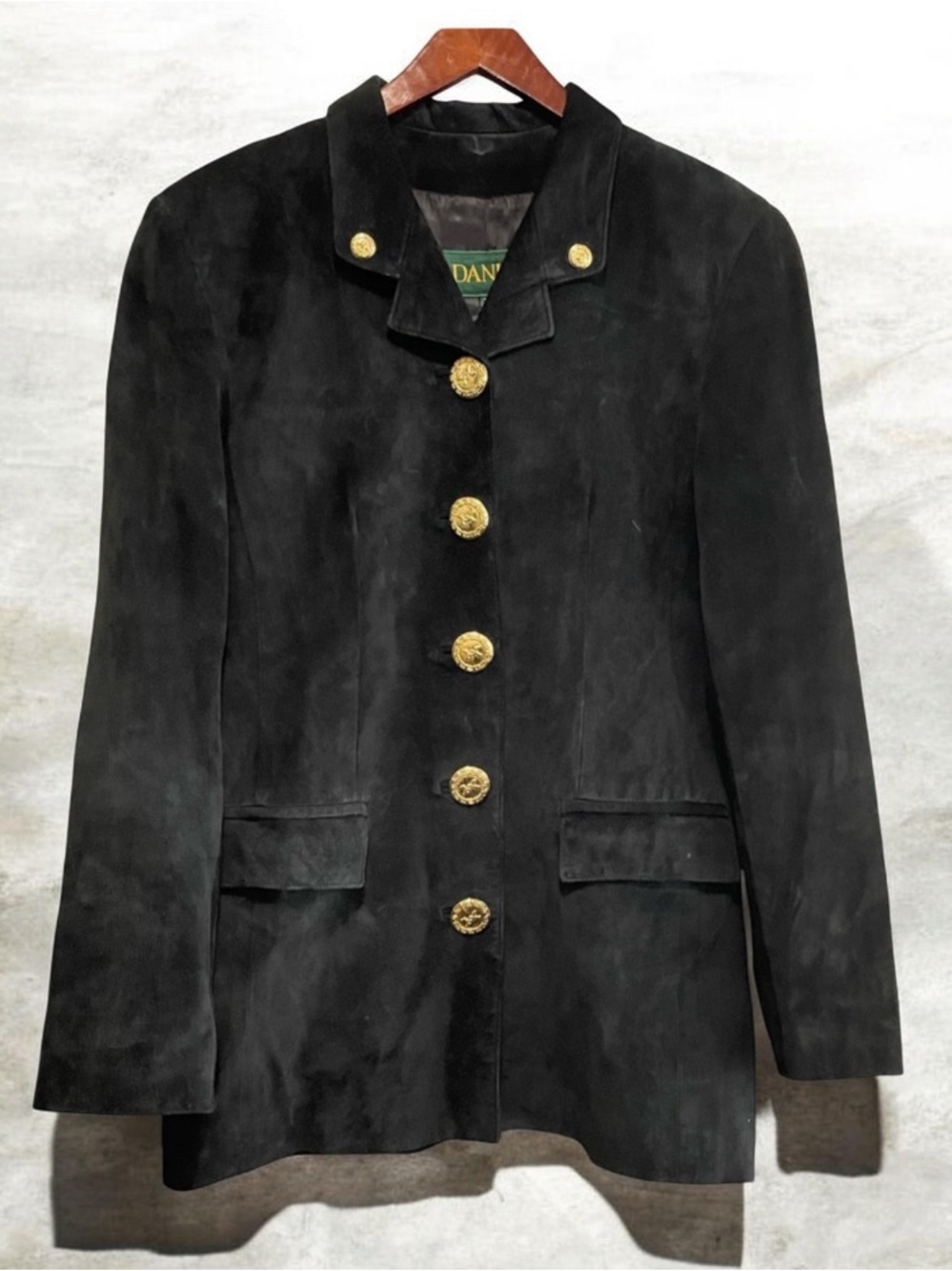 Daniel Vintage Flatter Style Black Suede Jacket Size M